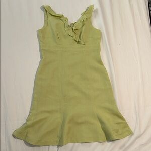 Elegant Light Green Sleeveless Dress London Times Ruffles